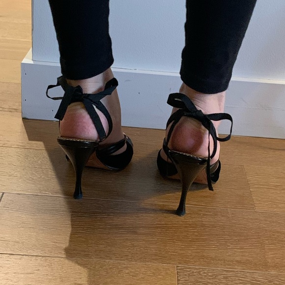 Tom Ford for YSL Rive Gauche black velvet strappy sandals - Picture 3 of 13